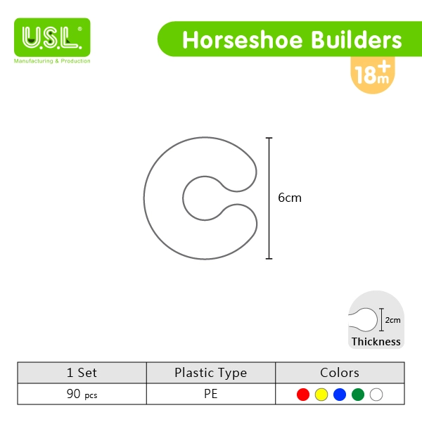 Horseshoe Shaped Educational Interlocking Building Blocks for Kids