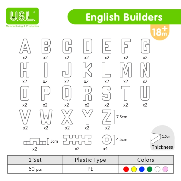 Interlocking Building Blocks for Kids (numbers and alphabets)