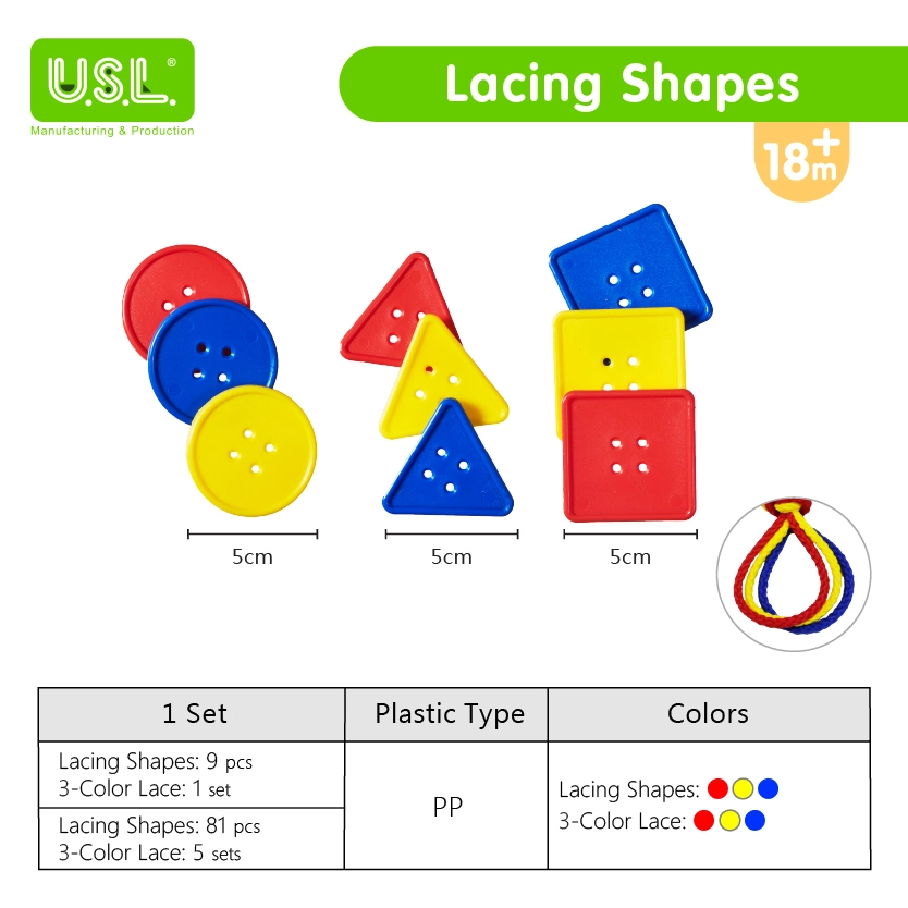 Educational Toys GEOMETRY Craft Buttons for Lacing Activity