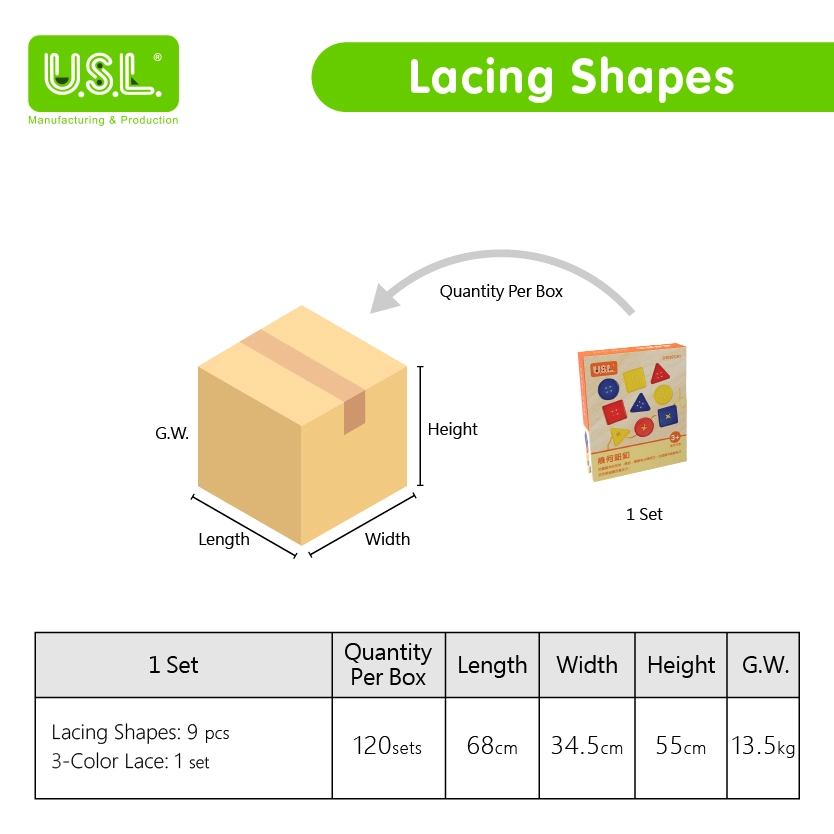 Educational Toys GEOMETRY Craft Buttons for Lacing Activity