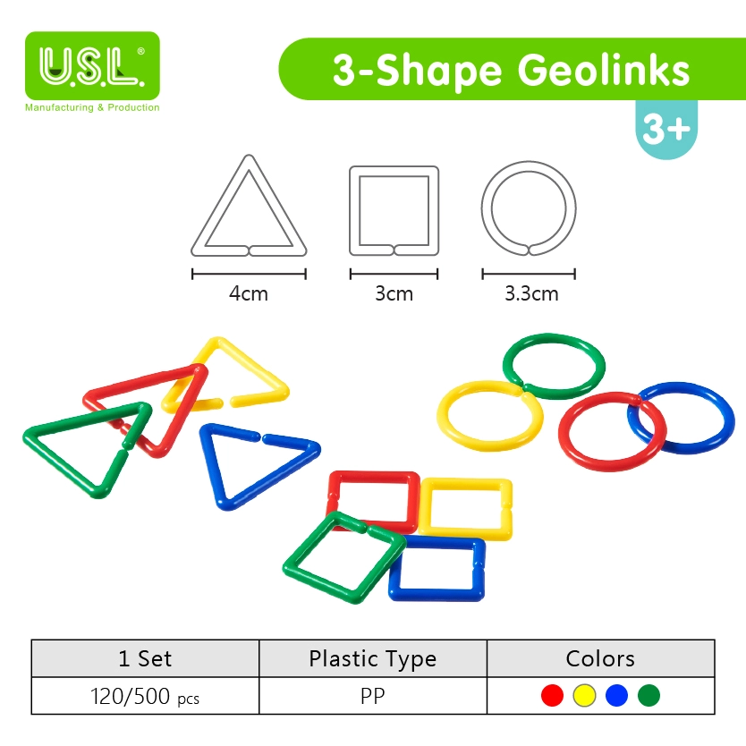 Multi-shaped Geometric Linking Rings Fun Educational Toys for Kids