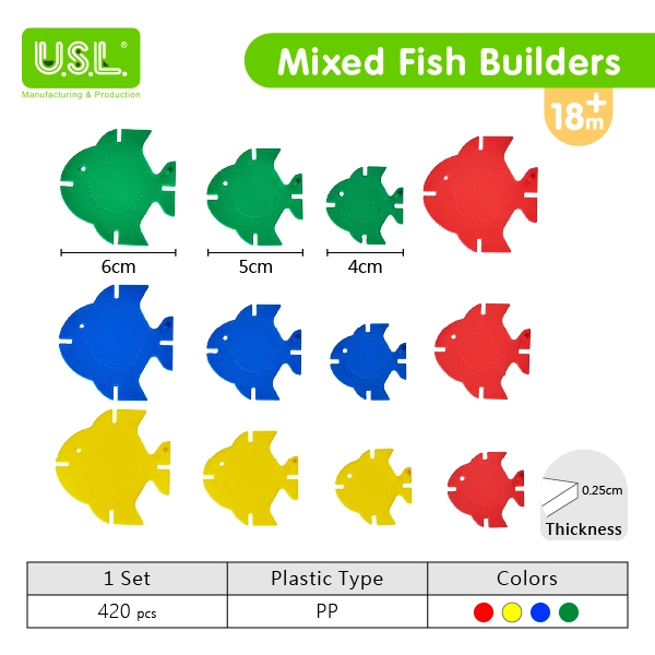 Fish Shaped Interlocking Connecting Discs Educational Toys