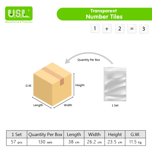 Transparent Number Tiles for Projectors Math Toys for Creative Learning