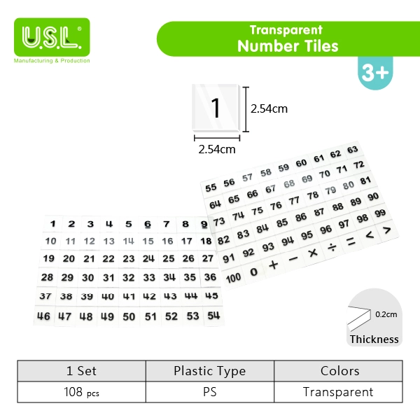 Transparent Number Tiles for Projectors Math Toys for Creative Learning