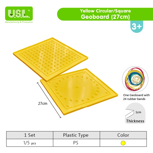 Plastic Pegboards with Rubber Bands for Geometry Learning Math Toys for Kids (COLOR/RAINBOW))