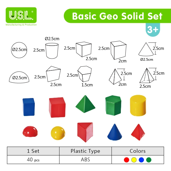 Colorful 3D Geometry Blocks Math Toys Geometric SOLID Sets