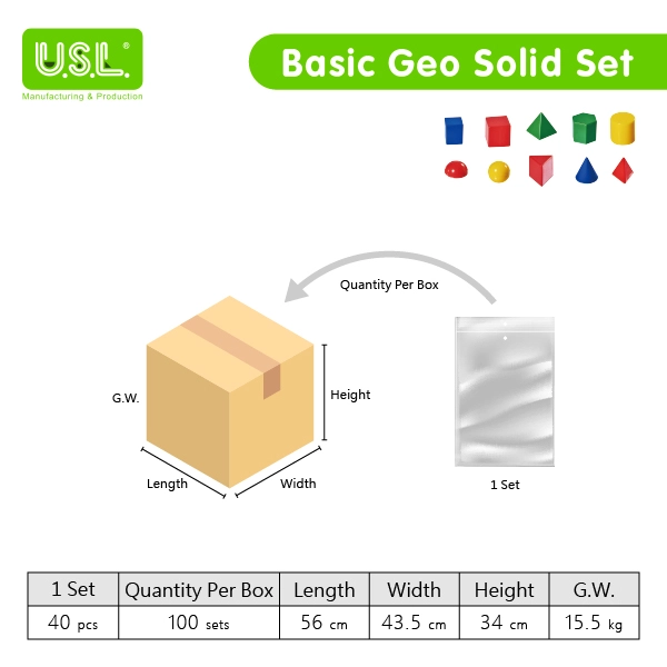 Colorful 3D Geometry Blocks Math Toys Geometric SOLID Sets