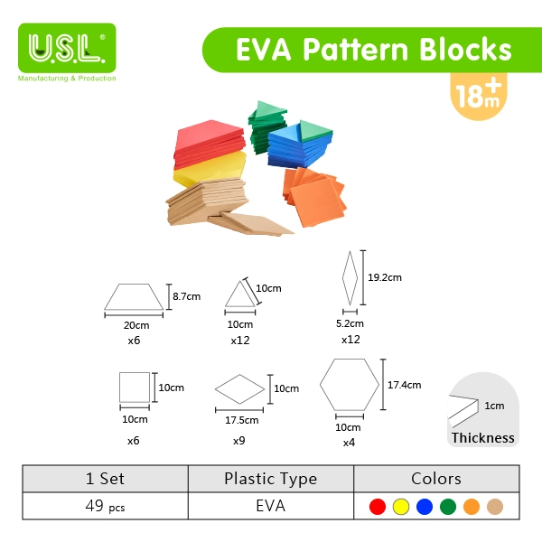 EVA Form Pattern Blocks - Geometric Shapes for Kids