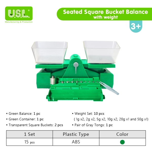 SQUARE Bucket Balance Measuring Toys with WEIGHTS