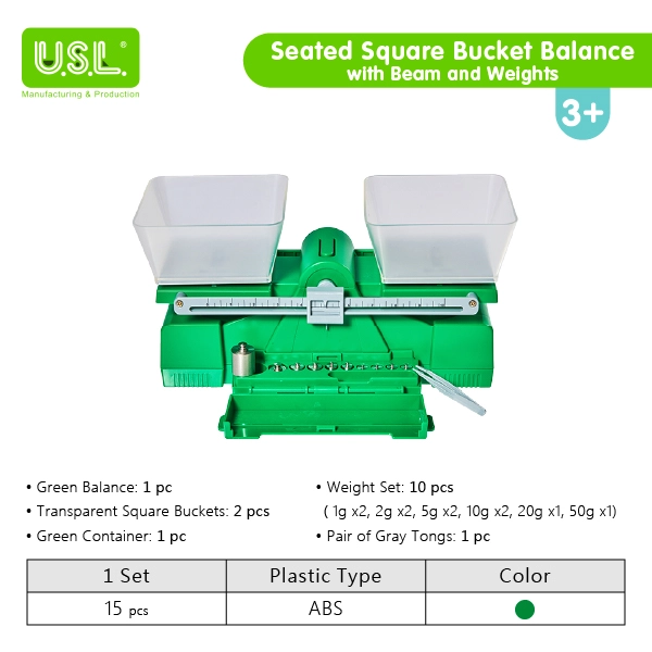 SQUARE Bucket Balance Measuring Toys with WEIGHTS