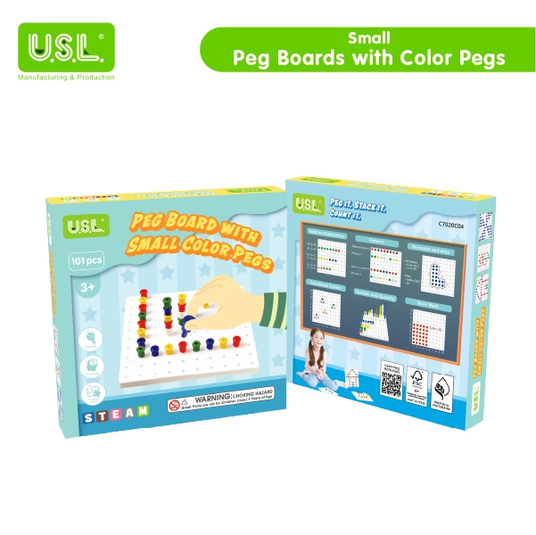 SMALL Colorful Peg Boards for Creative Design Fun Math Toys for Counting Sorting Stacking