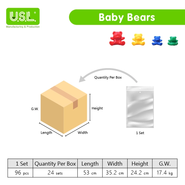 Colorful Bear-Shaped Measuring Weights in Grams Fun Math Toys for Kids