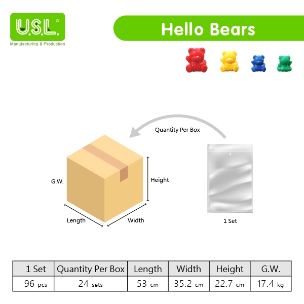 Colorful Bear-Shaped Measuring Weights in Grams Fun Math Toys for Kids