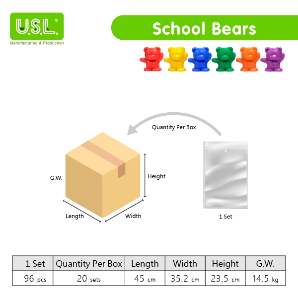 Colorful Bear-Shaped Measuring Weights in Grams Fun Math Toys for Kids