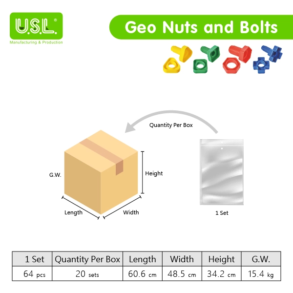 Educational Toys Matching Nuts and Bolts in Various Shapes
