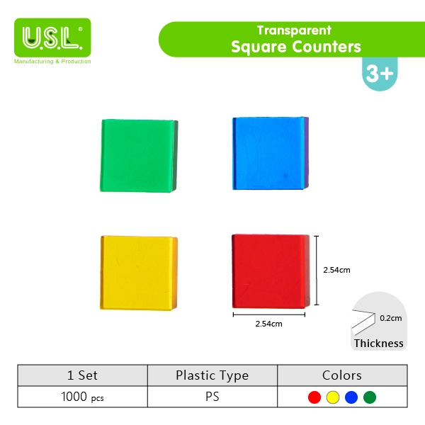Translucent Colorful Square Tiles for light tables_ Counting Sorting and Stacking Math Toys
