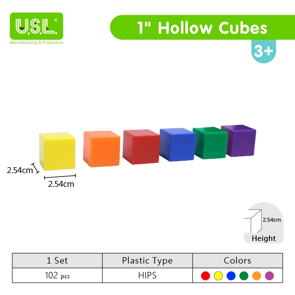 Colorful 1-Inch Counting and Stacking Cubes Math Toys