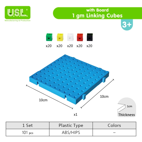 Cubes Linking Math Toys 1 Gram Plastic Weights with a Building Board