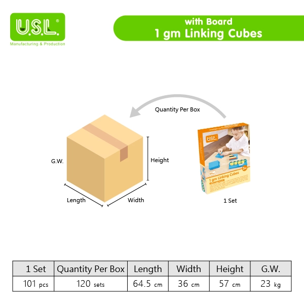 Cubes Linking Math Toys 1 Gram Plastic Weights with a Building Board