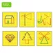 Plastic Pegboards with Rubber Bands for Geometry Learning Math Toys for Kids (FRACTION/SQUARE)