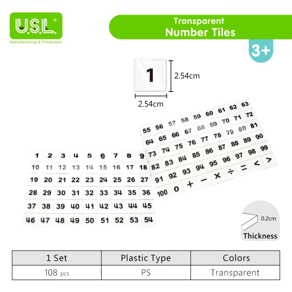 Translucent Number Tiles for light tables_ for Projectors Math Toys for Creative Learning