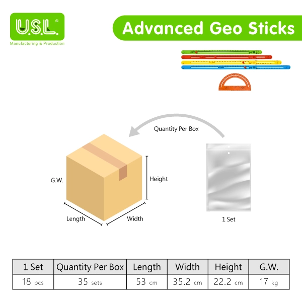 Colorful Flexible EXTENDABLE Construction Plastic Sticks with Snapping Connection Points Educational Geometry Teaching Math Toys (WITH PROTRACTORS)