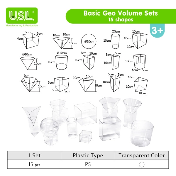 The Basic Geo Volume Set features a variety of 3D geometry solids