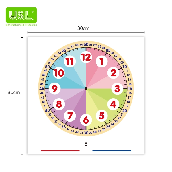 Dry Erase Magnetic Teaching Clock- Colorful Edition