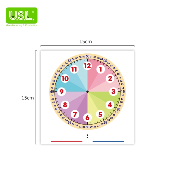 Dry Erase Magnetic Teaching Clock- Colorful Edition