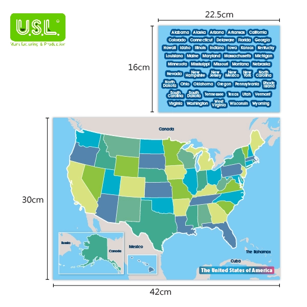 Dry Erase Magnetic Map of the U.S.