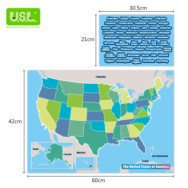 Dry Erase Magnetic Map of the U.S.