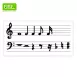 Large Dry Erase Magnetic Music Staff  - Black & White