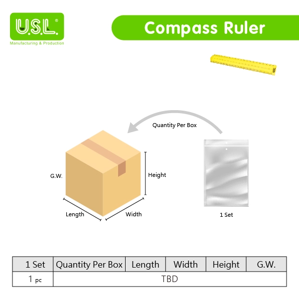Bullseye Compass, Compass Ruler, Protractor