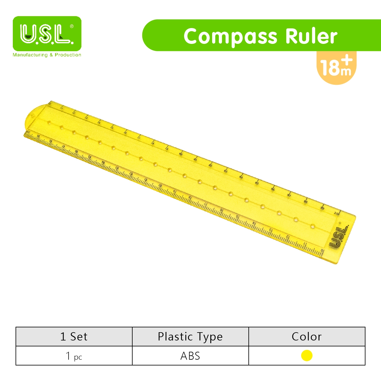 Bullseye Compass, Compass Ruler, Protractor