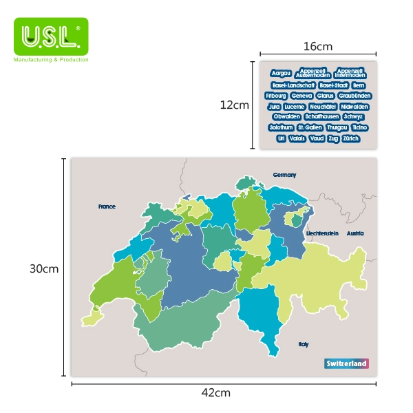 Dry Erase Magnetic Map of Switzerland
