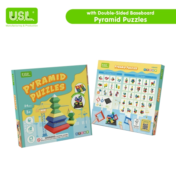 Diamond Shape Geometric Stacking Blocks Pyramid Construction Toys for Kids Educational Puzzles Toys