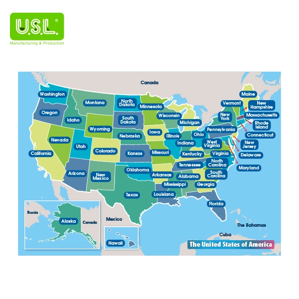 Dry Erase Magnetic Map of the U.S.