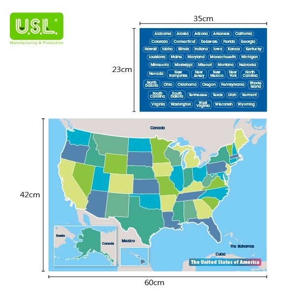 Dry Erase Magnetic Map of the U.S.