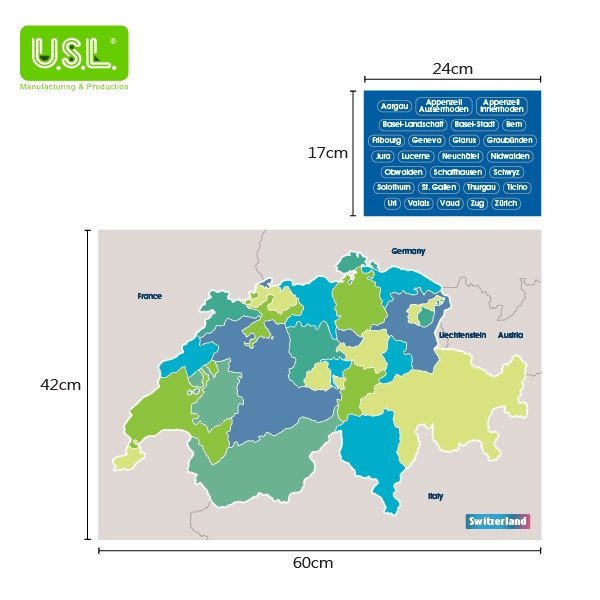 Dry Erase Magnetic Map of Switzerland