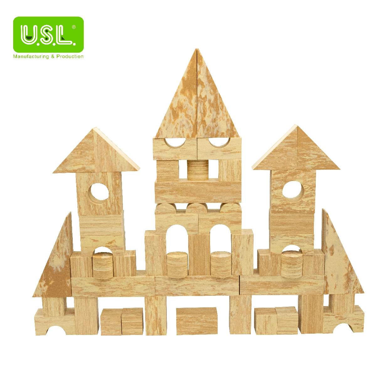 Wood-Like Early Learning EVA Soft Stacking Foam Building Blocks forToddlers Educational Toys