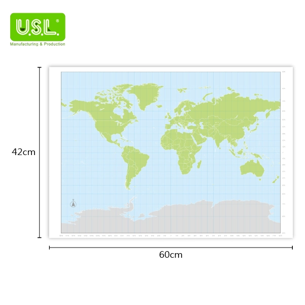 Magnetic Dry Erase World Map-Educational Classroom Wall Map for Teaching & Learning