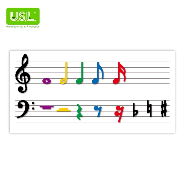 Large Dry Erase Magnetic Music Staff-Multi-Colors