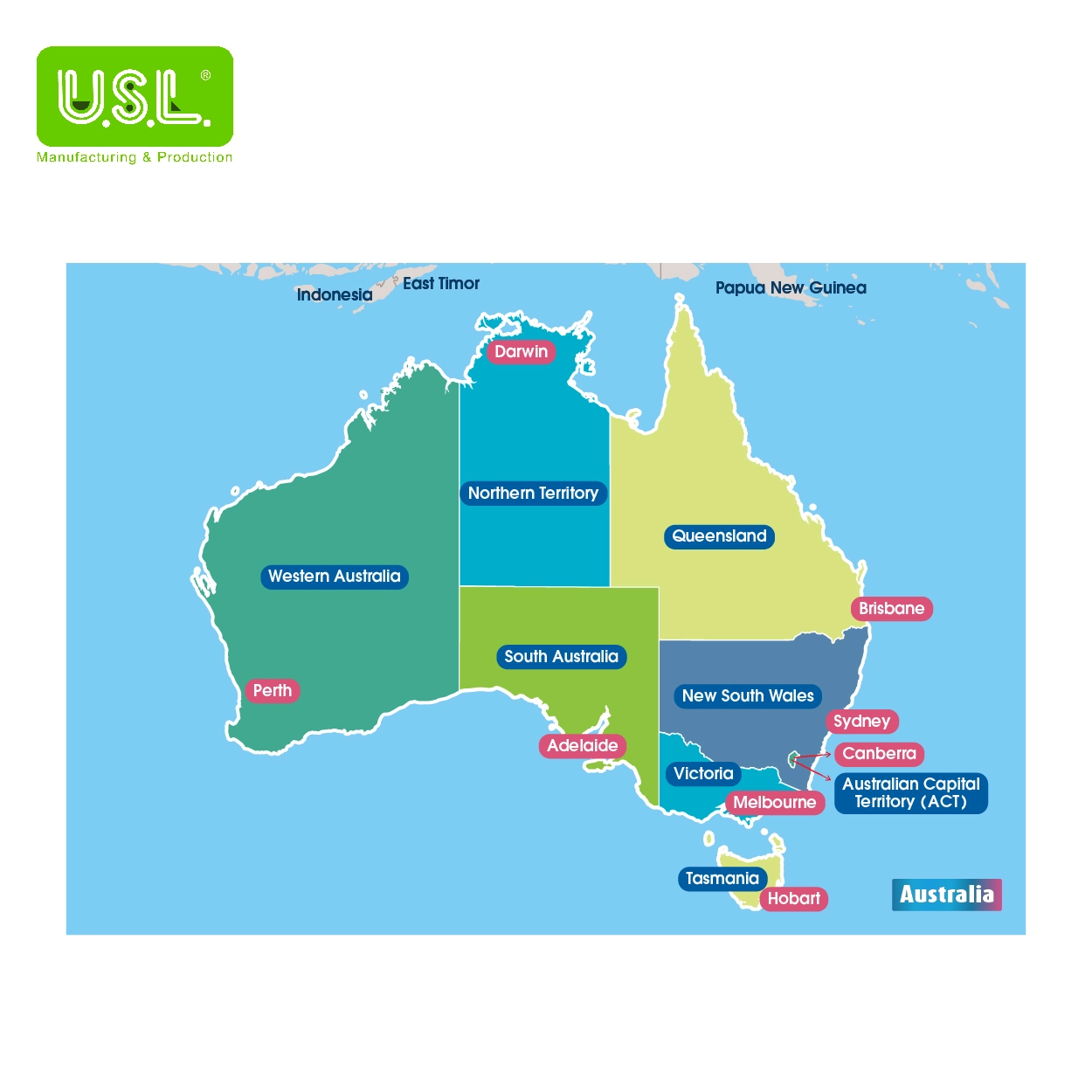 Dry Erase Magnetic Map of Australia
