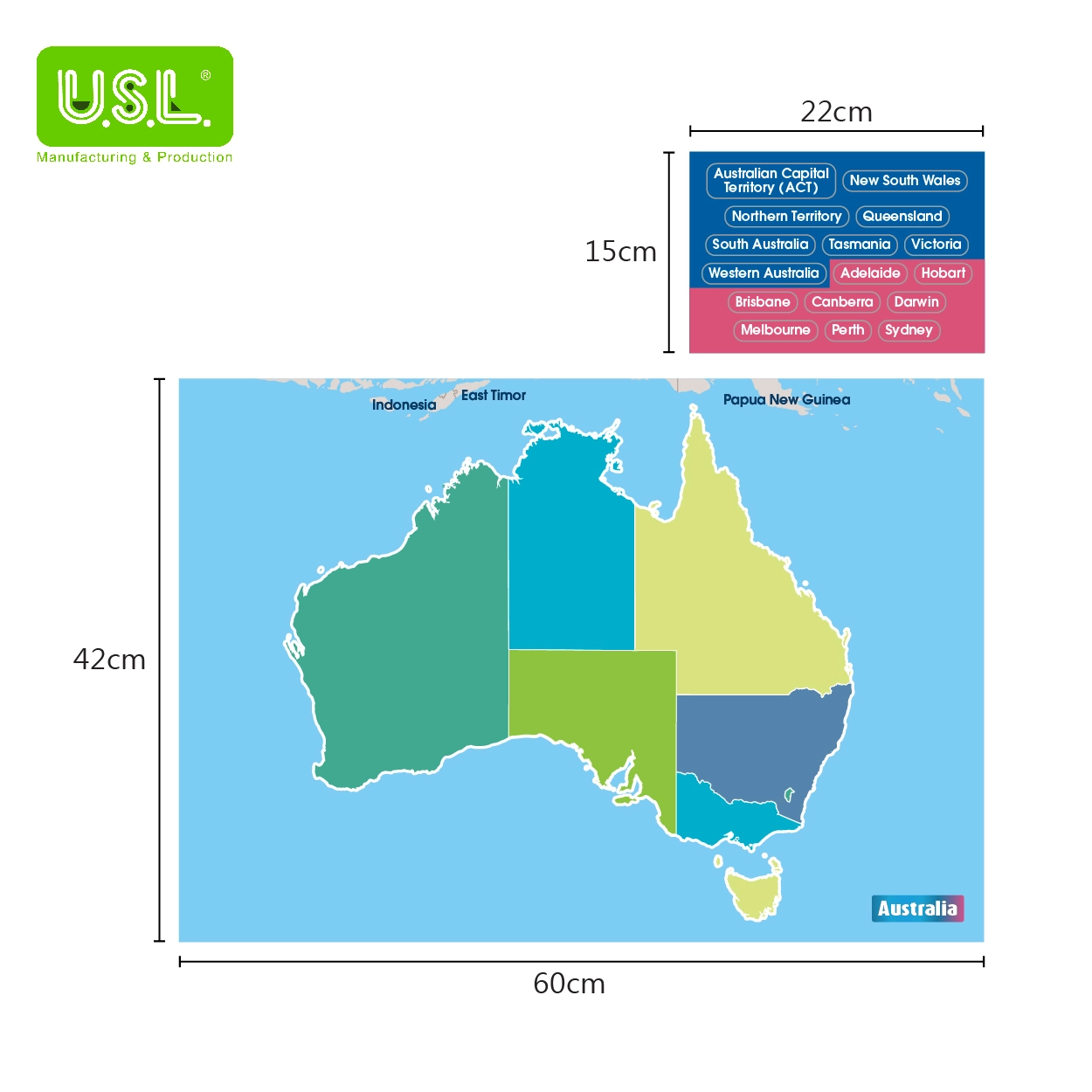 Dry Erase Magnetic Map of Australia