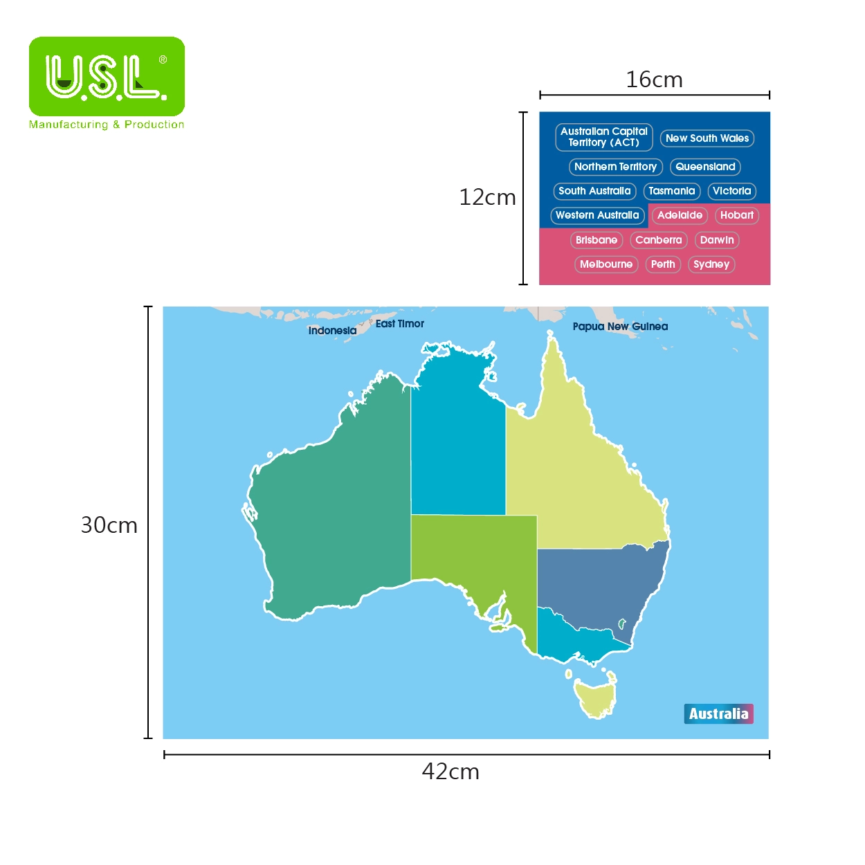 Dry Erase Magnetic Map of Australia