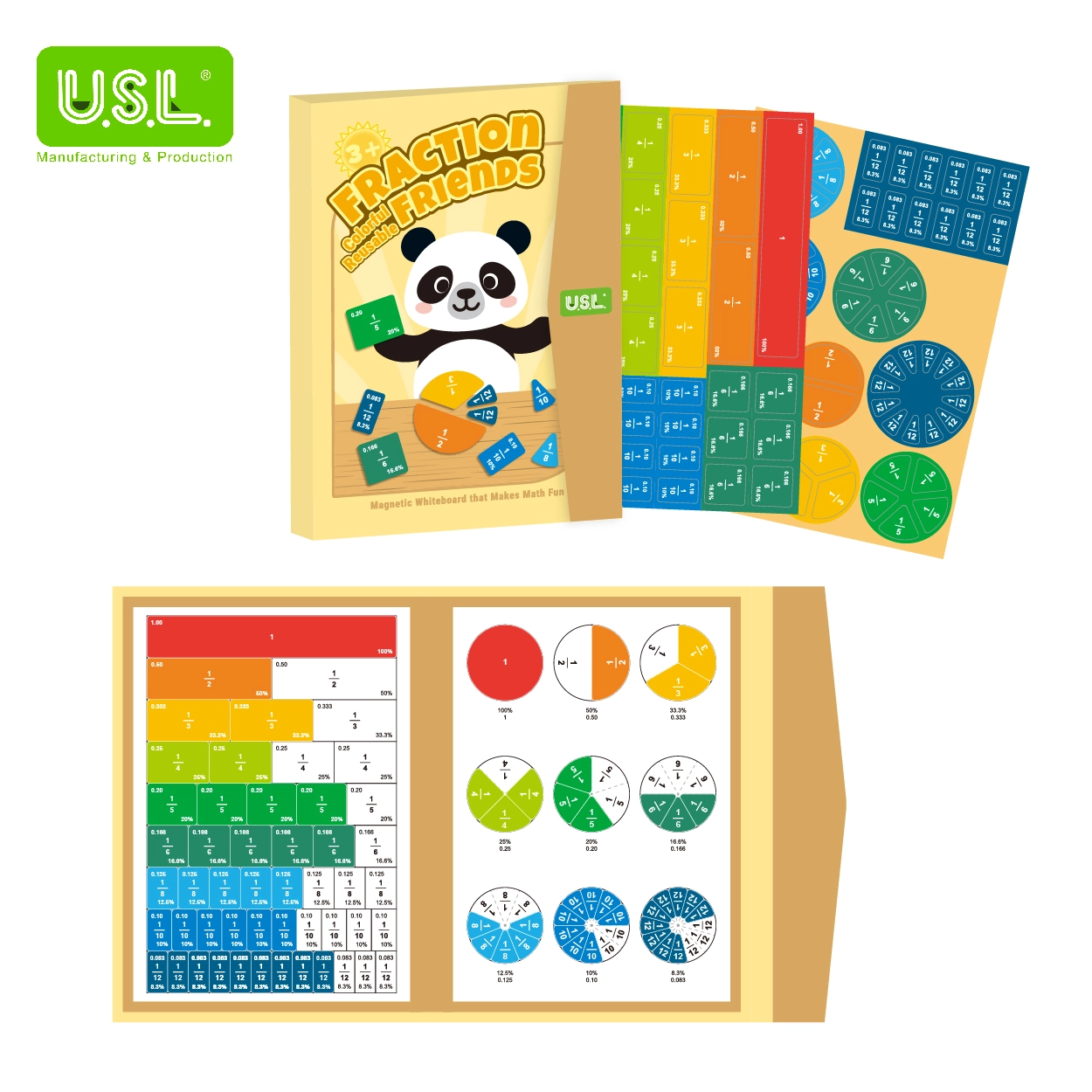Magnetic Fraction Learning Book – Math Manipulatives for Kids Learning