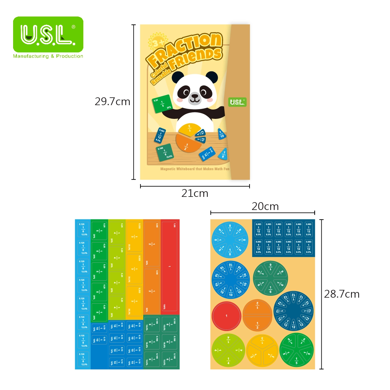 Magnetic Fraction Learning Book – Math Manipulatives for Kids Learning