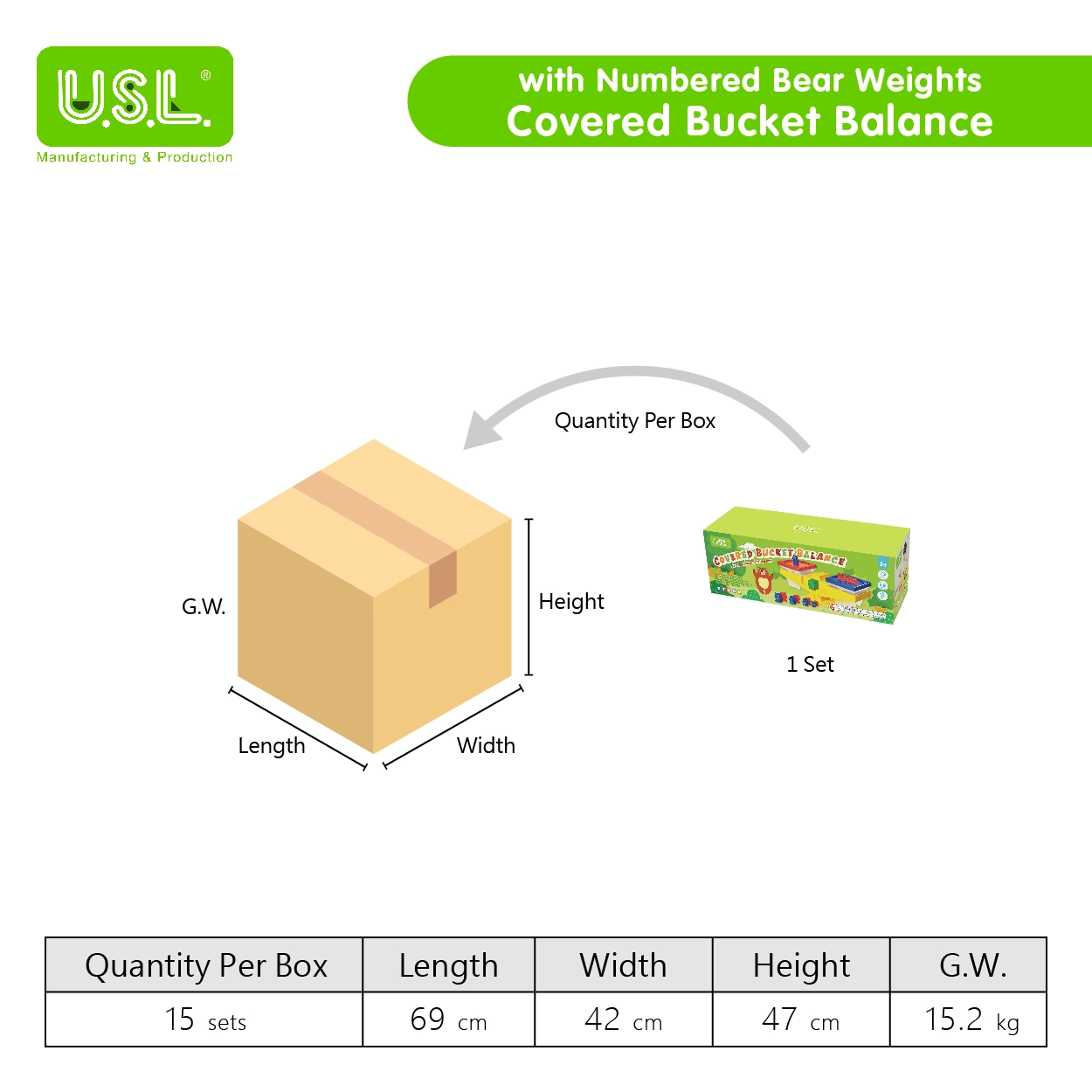 BASIC Bucket Balance Measuring Toys with or without bear-shaped WEIGHTS