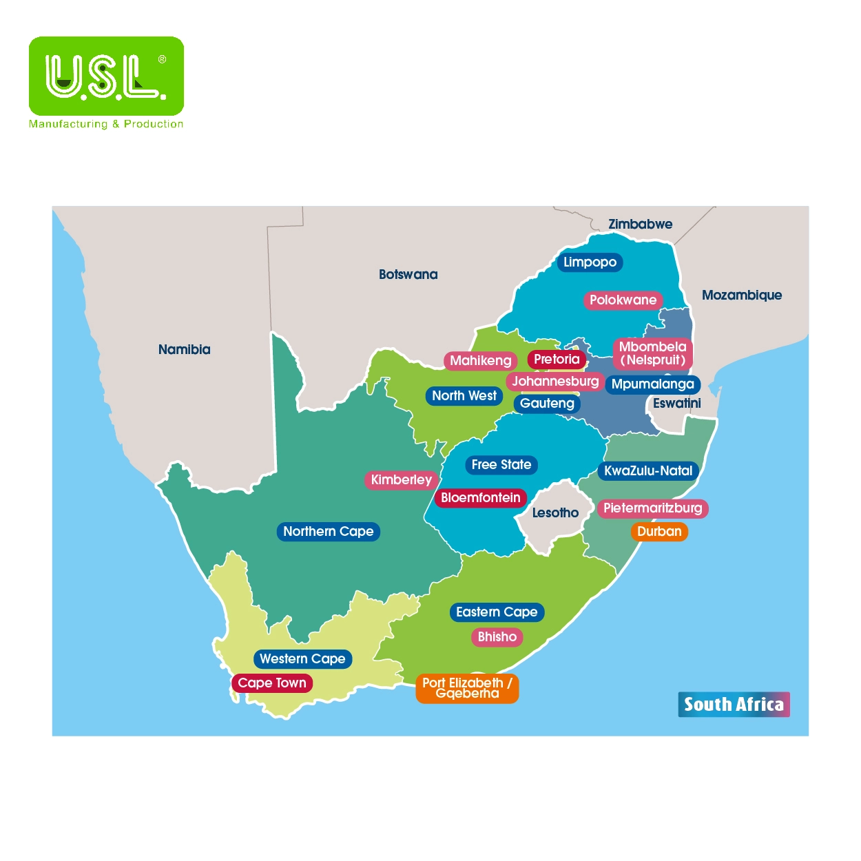 Dry Erase Magnetic Map of South Africa