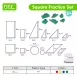 Square Fraction Blocks Shape Puzzles Math Toys for Enhancing Spatial Visualization and Problem Solving Abilities